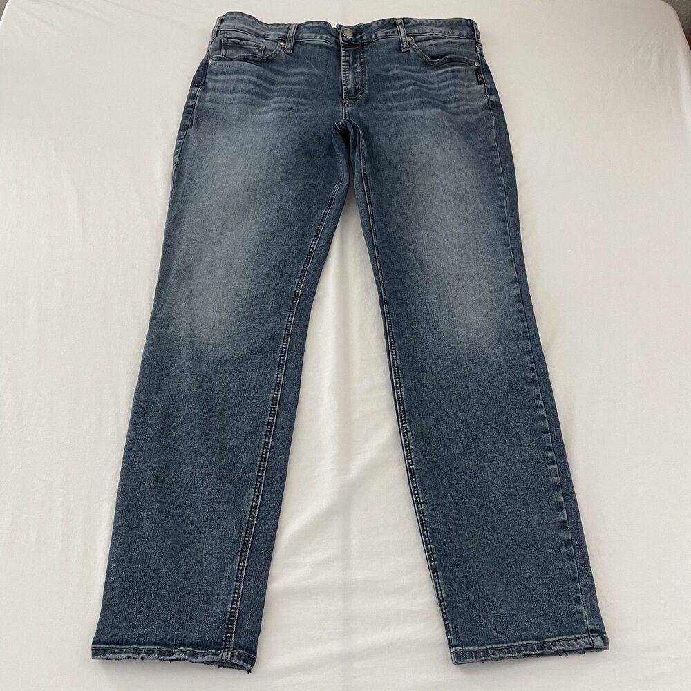 Silver Jeans Mid Rise Else Straight Leg Blue Denim Jeans Women's Size 16/L31
